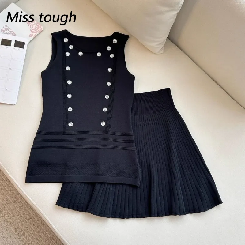 Spring Summer Korean Fashion French Elegant Women's Dresses Patched Blazer Knitted Sexy Pleated Y2K Slimming Design Short Skirts view 2
