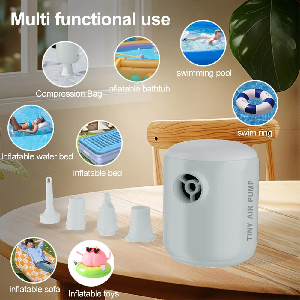 Camping Light Mini Air Inflator Pump USB Rechargeable Electric Air Pump 160LM Mini Inflate Deflate Pump for Air Mattresses Beds