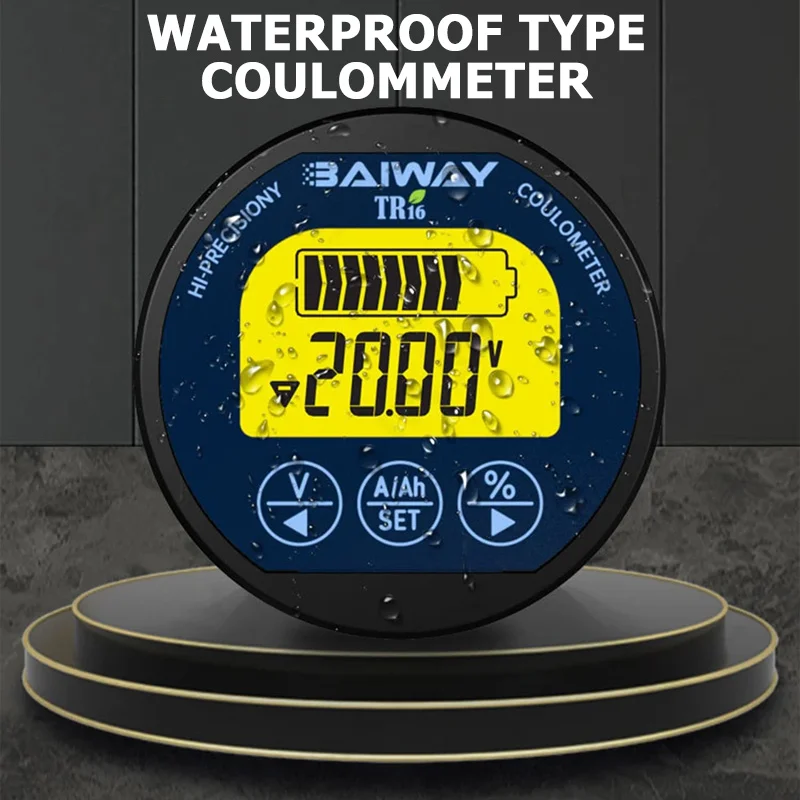 

TR16H 8-120V Waterproof Battery Capacity Tester Voltage Current LCD Display Coulomb Counter Meter Battery Capacity Indicator