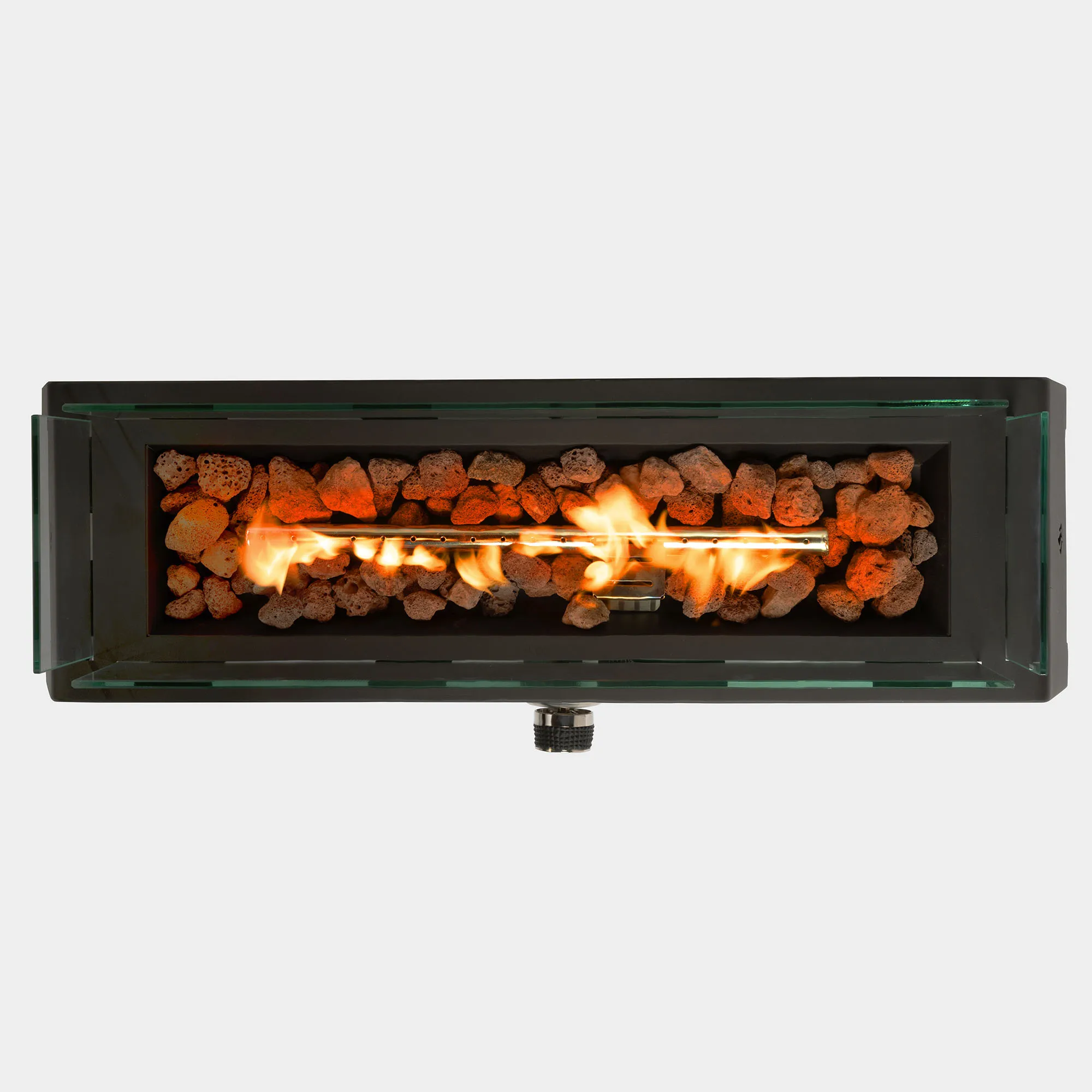 Imagem -04 - Portable Tabletop Propano Gás Fire Pit com Quick Connect Joint Glass Wind Guard Lava Rock 28