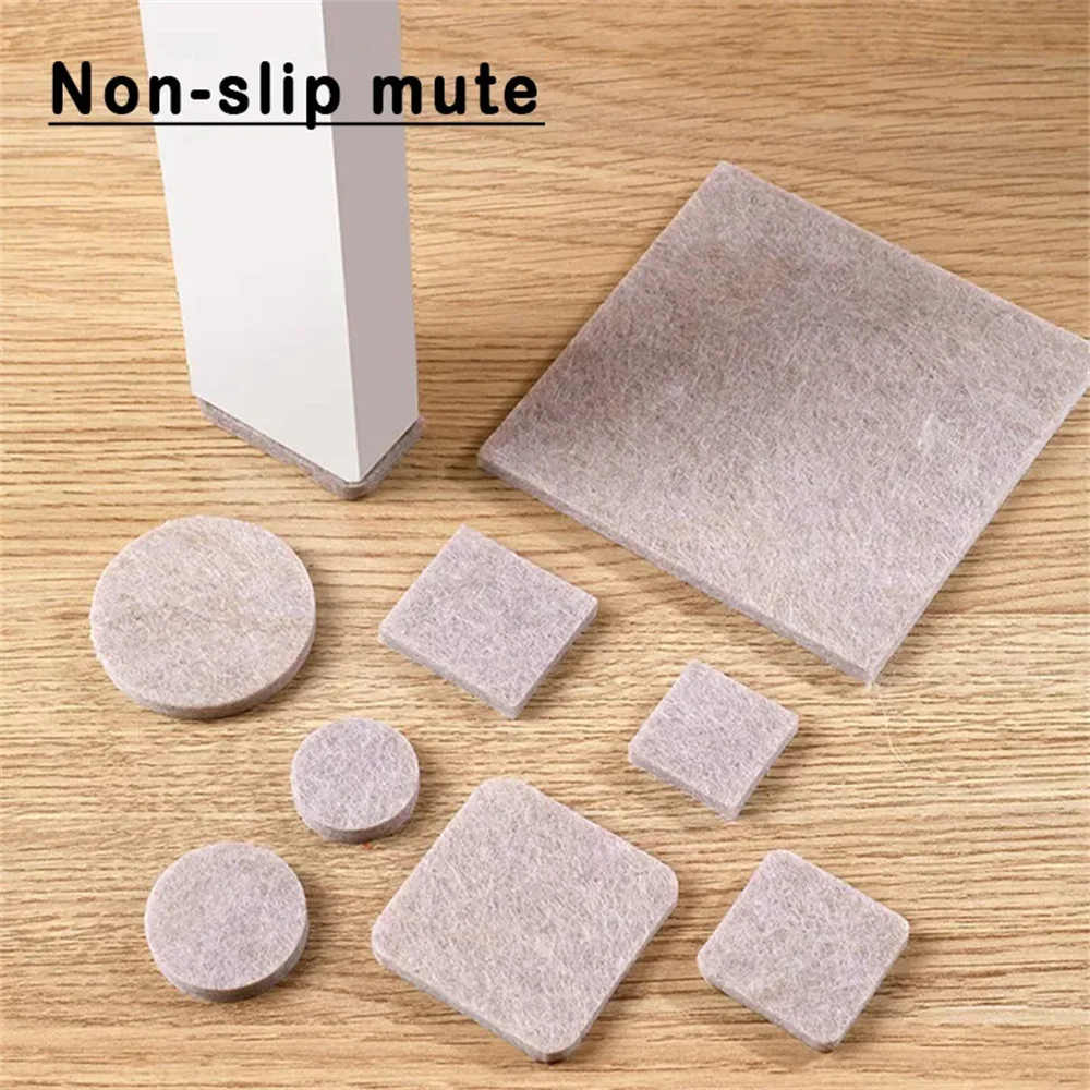 Thicken Self Adhesive Felt Chair Leg Pads Floor Protectors Furniture Legs Table Leg Covers Round Bottom Anti-Slip Pads 72PCS