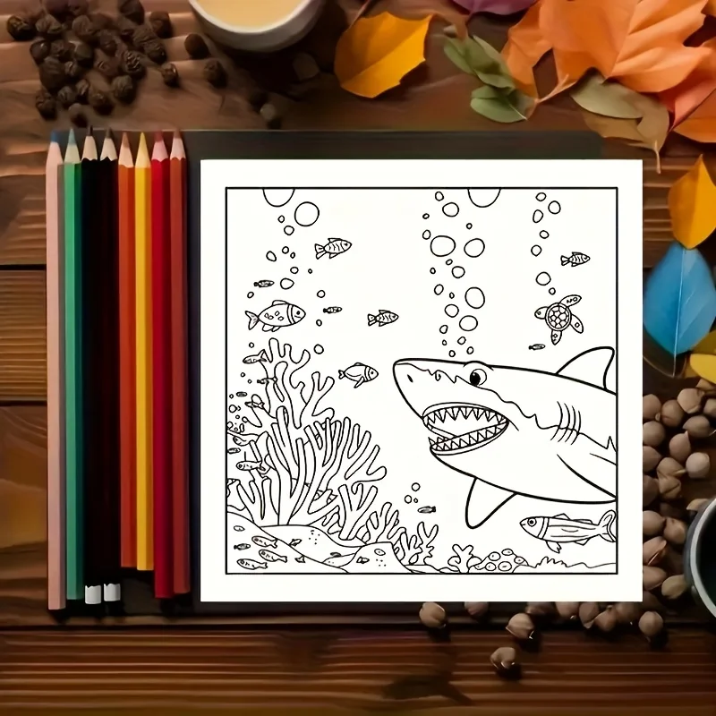Coloring Graffiti Paint Book Montessori Draw Toy Adorable Ocean Creatures Creatures Doodles Book Creative Gift for Adults Teens