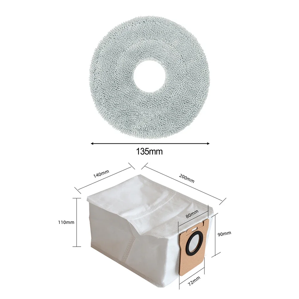 For JONR For P20 PRO Vacuum Replacement Accessories Parts Mop Cloth Dust Bag Kit Strong Seal Dust Bag Reusable Mop Cloth Tools