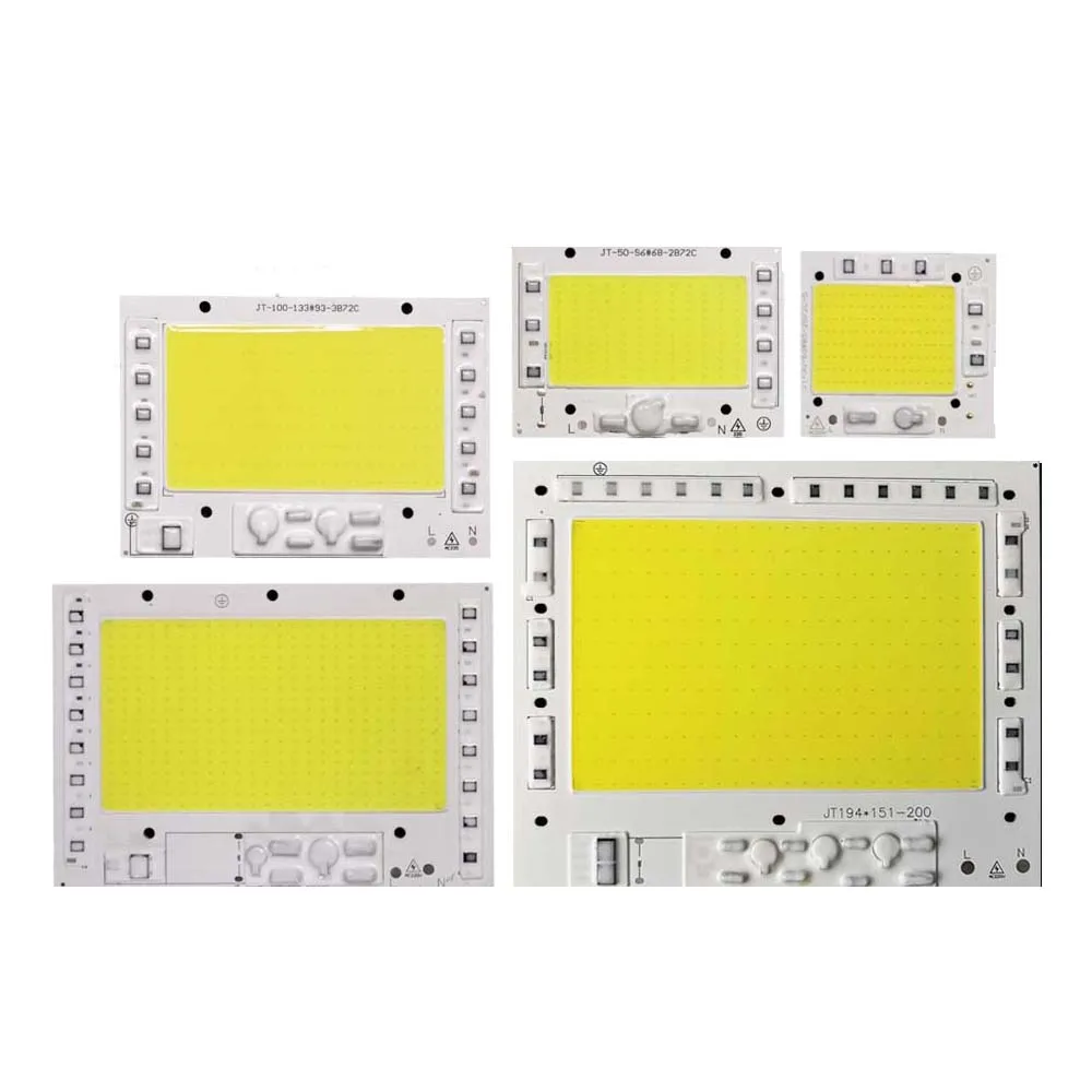 COB LED Chip 50W 100W 150W 200W Smart IC Driverless 220V Wysokiej jakości żarówka DIY Lampa zewnętrzna Reflektor punktowy Zimna ciepła biel