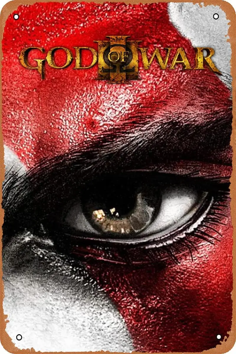 God of War III Video Game Poster Vintage Metal Tin Sign 8x12 inch