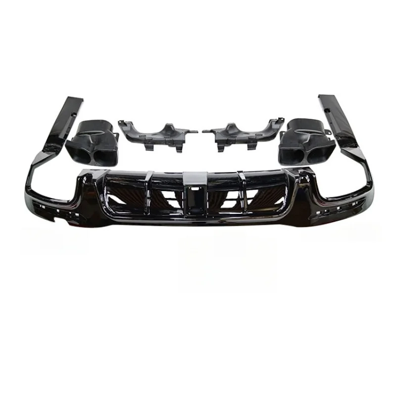 

For S Class W222 2018-2020 up to BS Style Black Diffuser Bodykit Car Front Lip Rear Diffuser with Muffler