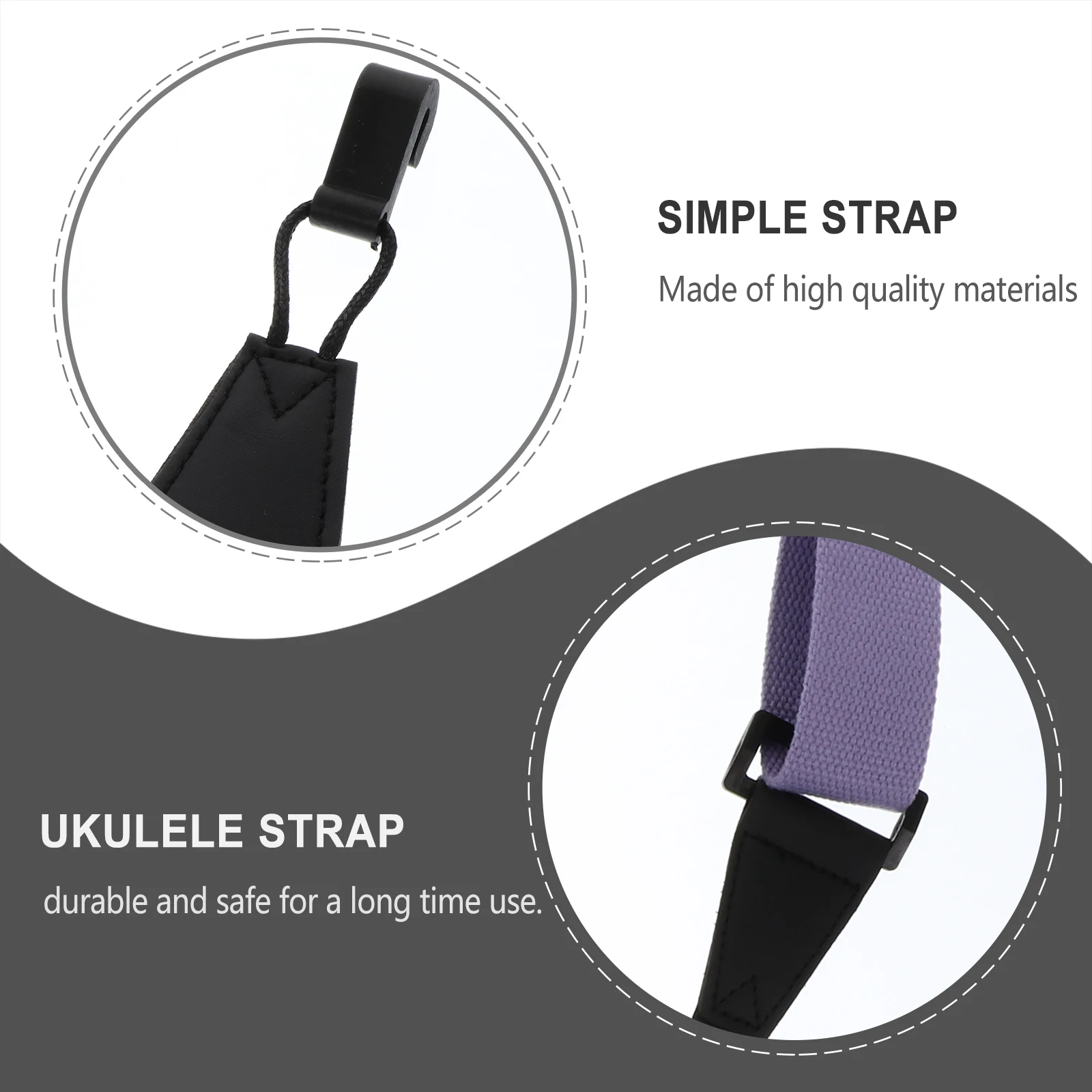 

1pc Ukulele Strap Non-Punching Durable Fabric Strap For Bass Classical Ukulele Adjustable Instrument Accessories Belt Simple