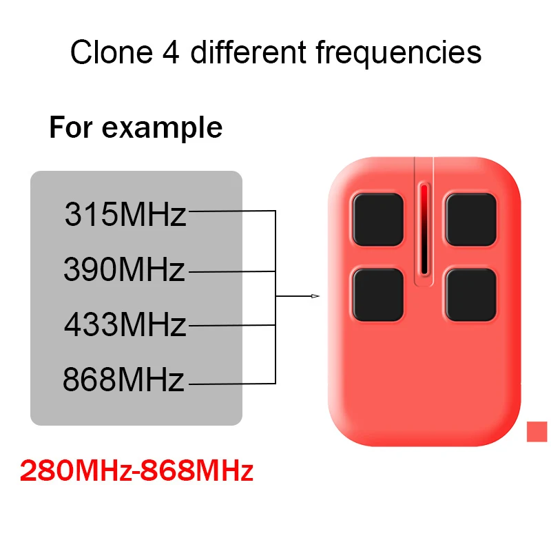 Imagem -05 - Duplicador de Controle Remoto de Porta de Garagem Multifrequência 280mhz868mhz Código Grabber Transmissor Abridor de Barreira de Portão Elétrico Yng800