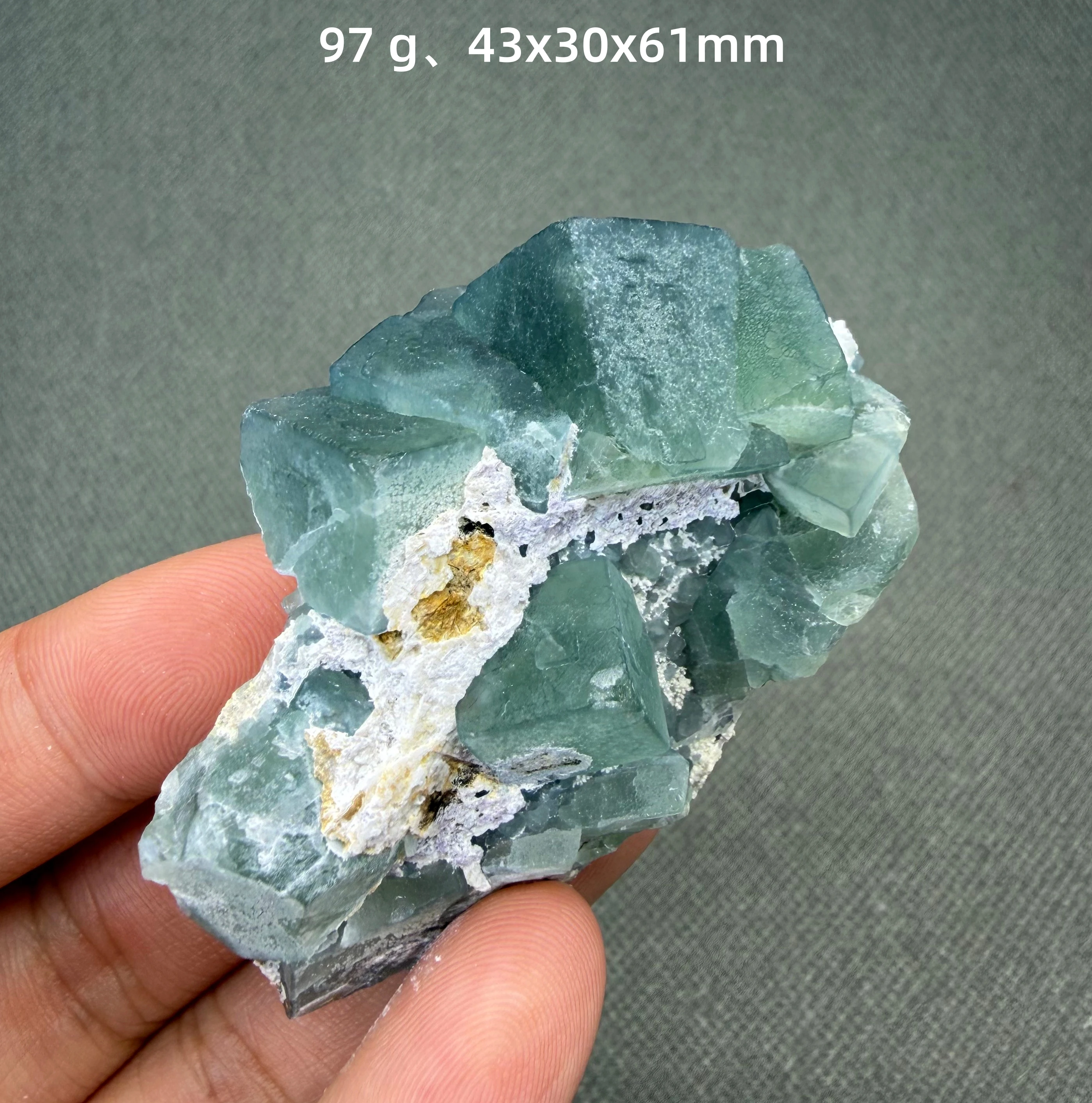 Natural Inner Mongolia Green Fluorite Cubic Crystal Cluster Mineral Specimen Home Decor