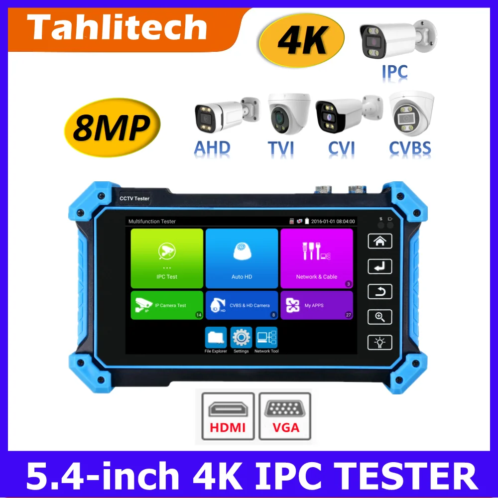 

Tahlitech 1080P Обновление Беспроводная Wi-Fi CCTV PTZ-камера 8MP AHD CVI TVI ONVIF Тестер камеры 4-кратный цифровой зум Тестер сетевого видеонаблюдения