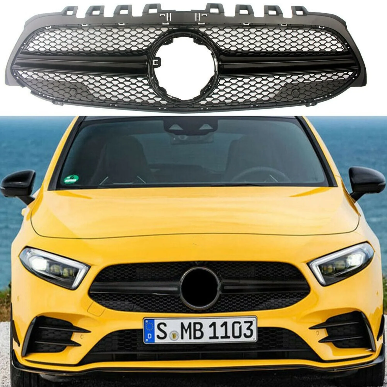 Front Racing Facelift Grills For Mercedes-Benz W177 A-Class 2019 2020 2021 AMG