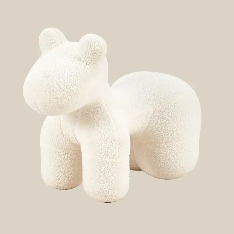 

Pony Chair Creative Cartoon Animal Stools Living Room Simple Adult Leisure Ornaments Nordic Puppy Chairs Ottomans Home Furniture