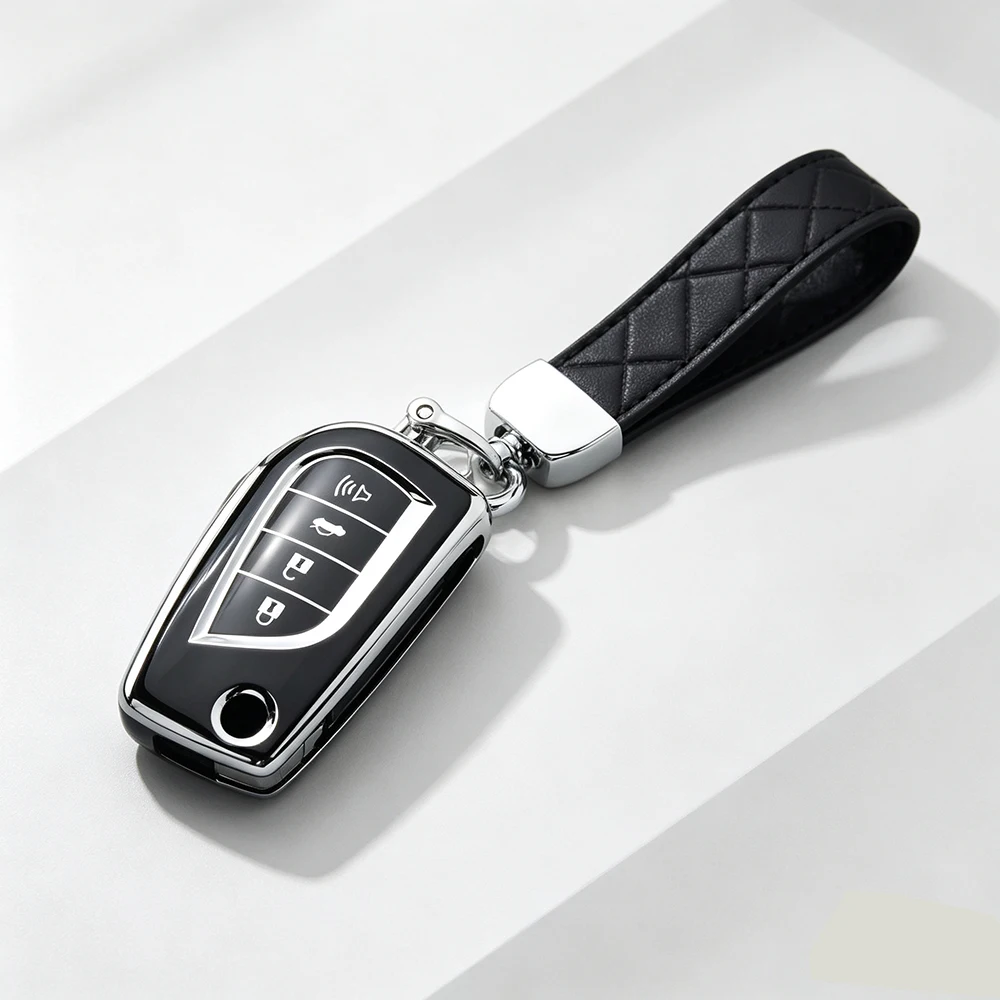 4 Buttons Tpu Car Key Cover Case for Toyota Aygo Yaris Highlander Camry RAV4 Key Holder Shell Protector Fob Auto Accessories