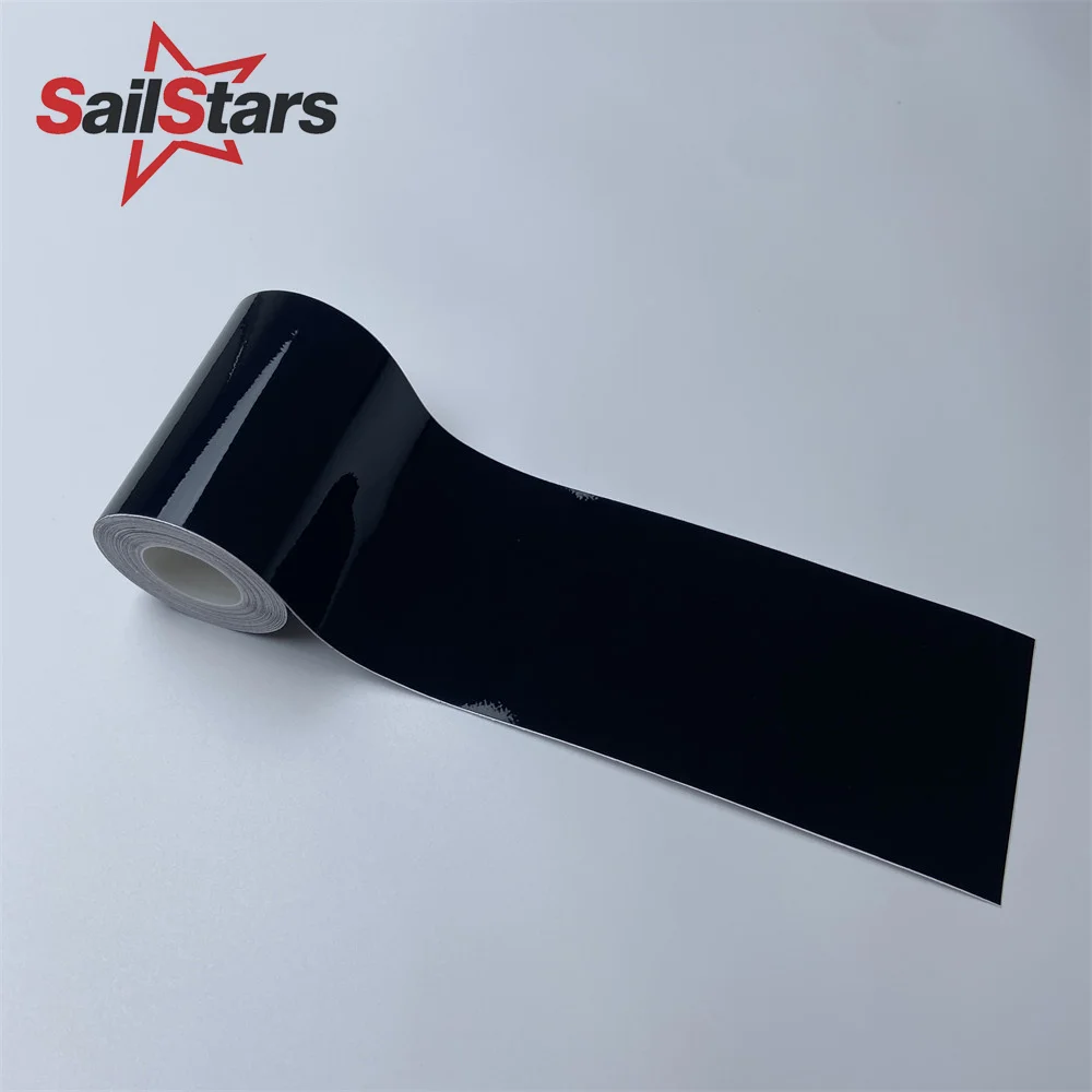 3/5/7/10 cm Glanszwarte vinylstrip zelfklevende folie auto stickers voor auto-interieur deurkolom motorkap dak - afbeelding 1