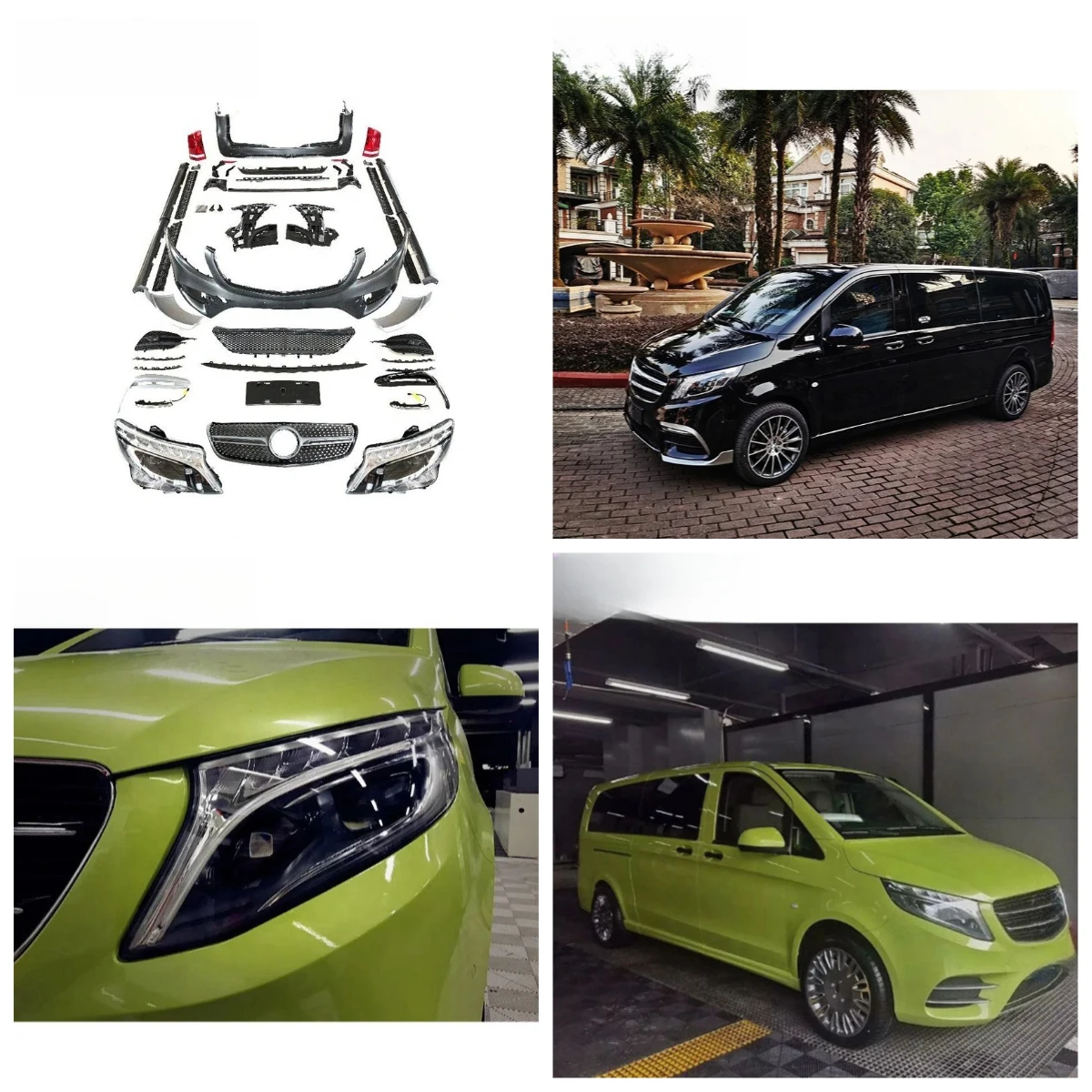 

Комплект обвесов STLF для V-Class Vito W447 в стиле A: передний и задний бамперы, боковые пороги, элементы кузова автомобиля