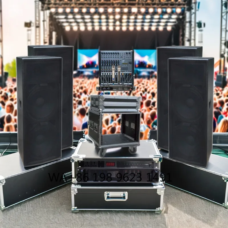 Dual 15 Inch Active Line Array Column Speaker System 4ohm Impedance Professional Stage Concert Audio Equipment