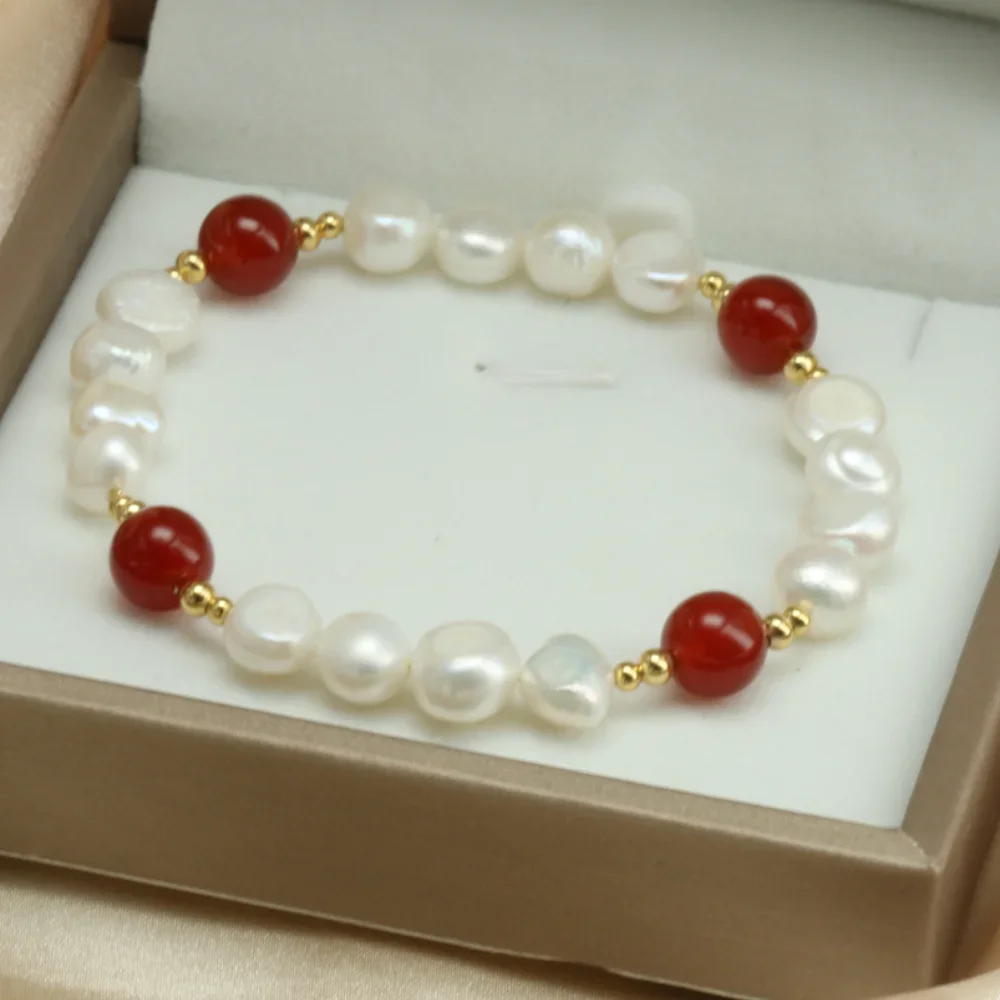 Classic Freshwater Pearl Bracelet Hanfu Tang Suit Kimono Jewelry Gift for Daughter Mother