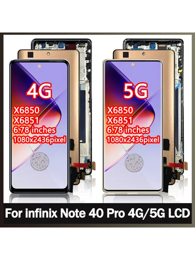 6,78-calowy ekran AMOLED do Infinix Note 40 Pro 4G/5G, wyświetlacz LCD + panel dotykowy, zespół digitizera X6850 X6851, zamiennik wyświetlacza — zdjęcie produktu 7