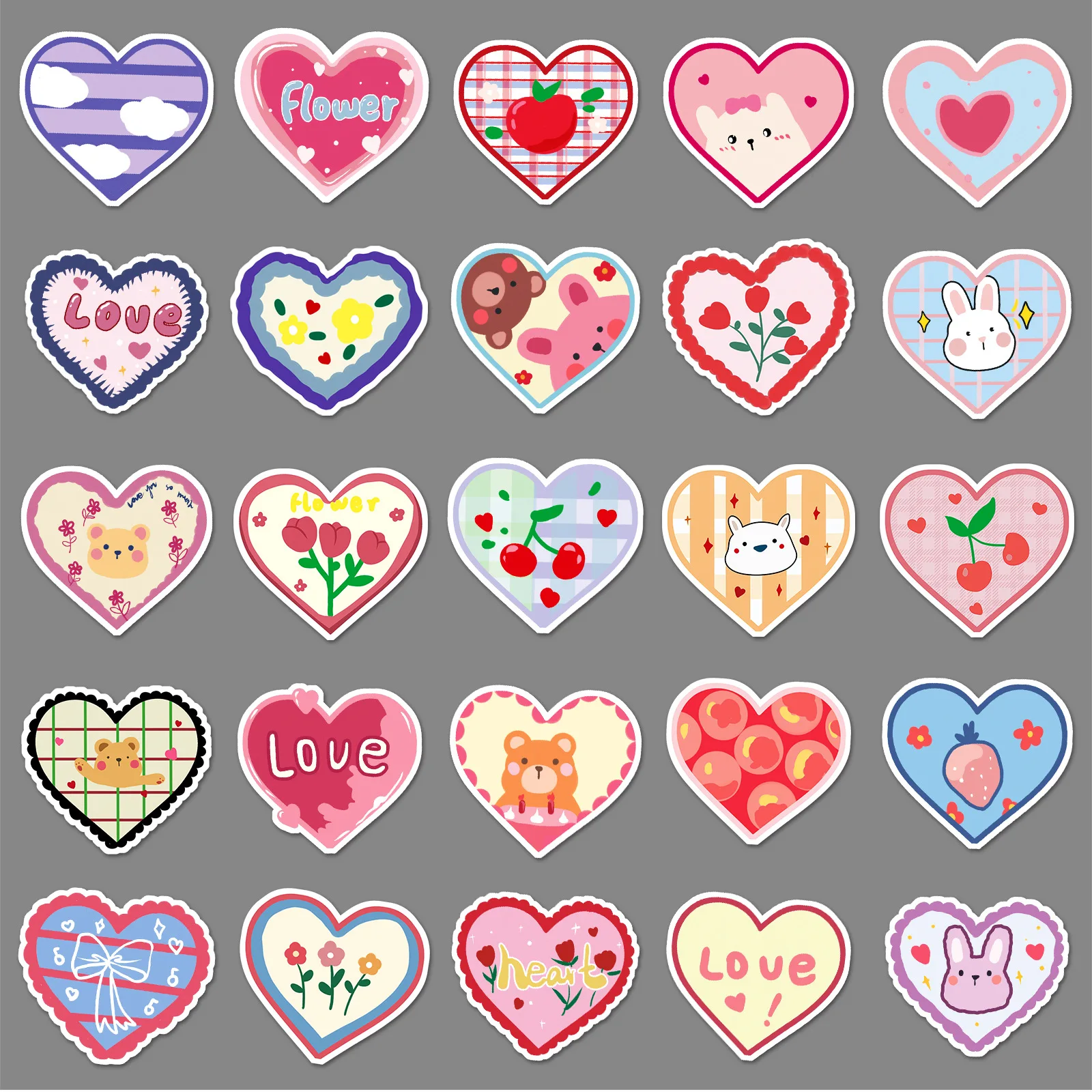 50pcs Cartoon Love Graffiti Stickers Laptop Notebook Phone Suitcase Car Decoration Sticker Decals Kids Toy