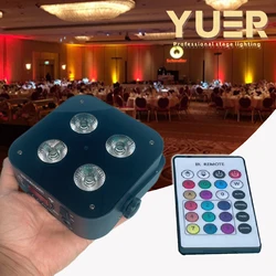 4Pcs with Bag Battery Powered Uplights Rechargeable 4x15W 6in1 RGBWA-UV Uplight 4400mAh Remote/APP/DMX wireless Control Indoor