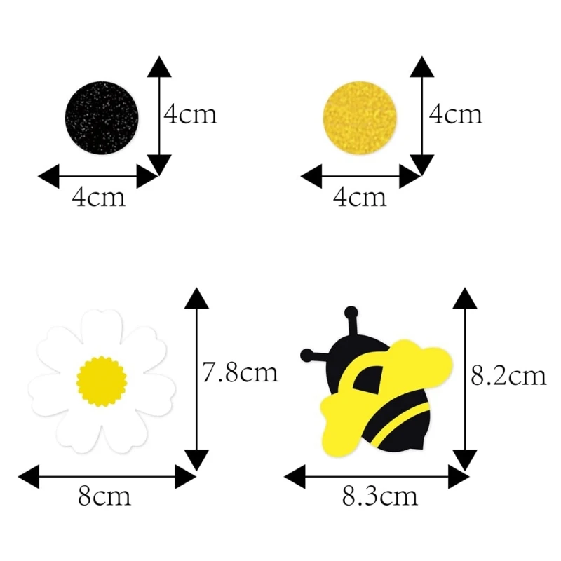 Bee Theme Party Bee Daisy Dots Paper Pull Flower Bedroom Garden Birthday Wedding Baby Shower Party Hanging Bunting Garland Decor