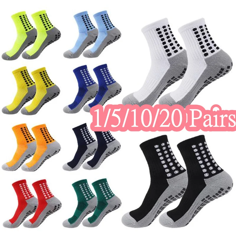 

Professional Non-slip Football Socks Men Women Sports Sock Silicone Bottom Soccer Sport Running Cycling Grip Sock 1/5/10/20Pairs