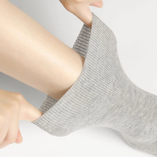 Imagen 2 del producto 10 pares de calcetines de hombre calcetines de vestir de algodón negro de alta calidad boca suelta ancianos diabéticos pacientes calcetines gran elasticidad cómodo