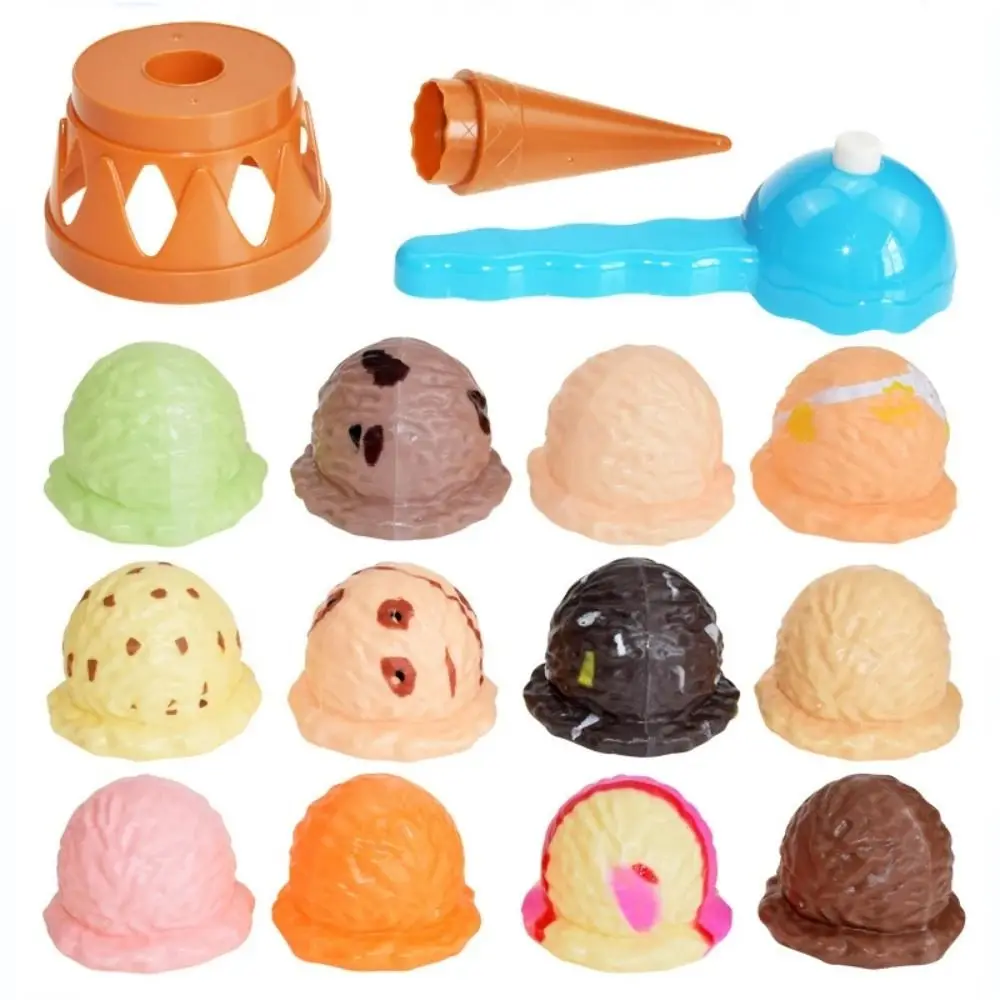 Giochi di gelato da dessert Montessori Bilanciamento Simulazione Gelato Cucina Gelato colorato educativo Impilare Bilanciamento