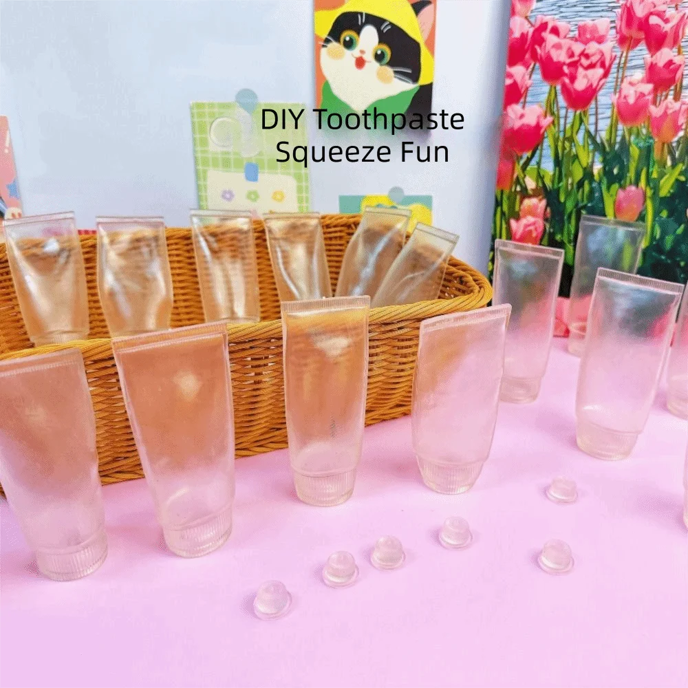 Toothpaste DIY Empty Ball Skin Soft TPR Flexible DIY Pressure Ball Kit Transparent Slow Rebound Handmade Ball Skin Children Gift
