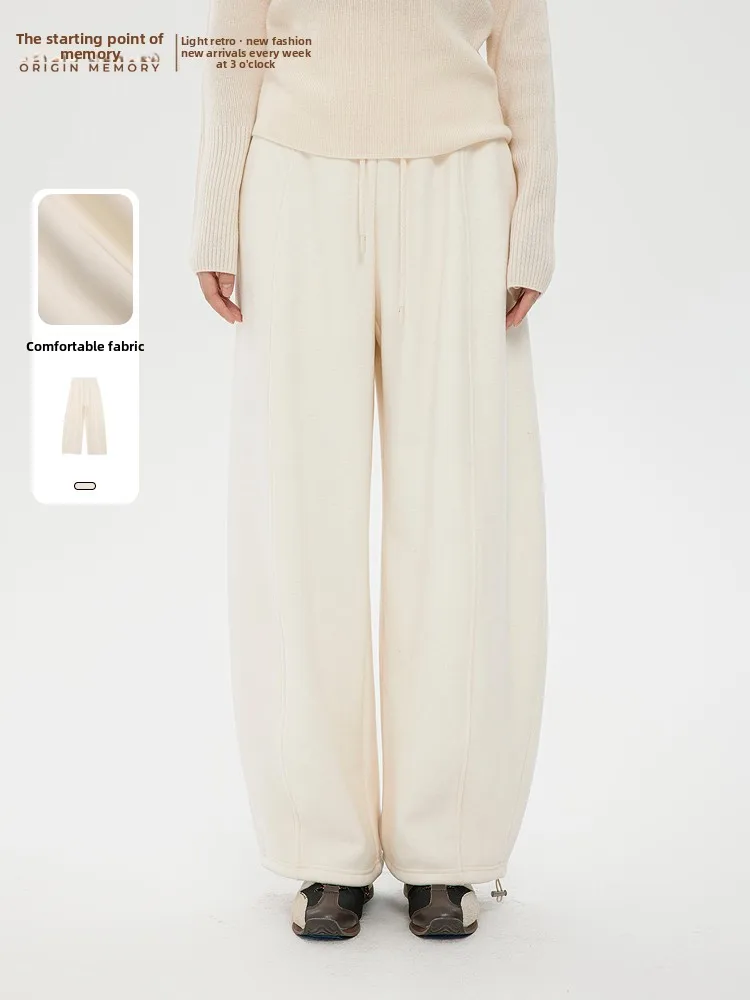 

Faionable Straight Leg Wide Leg Casual Pants Spring 2026 New Arrival Memory Start Point High Waist Polyester Blend Wool Blend