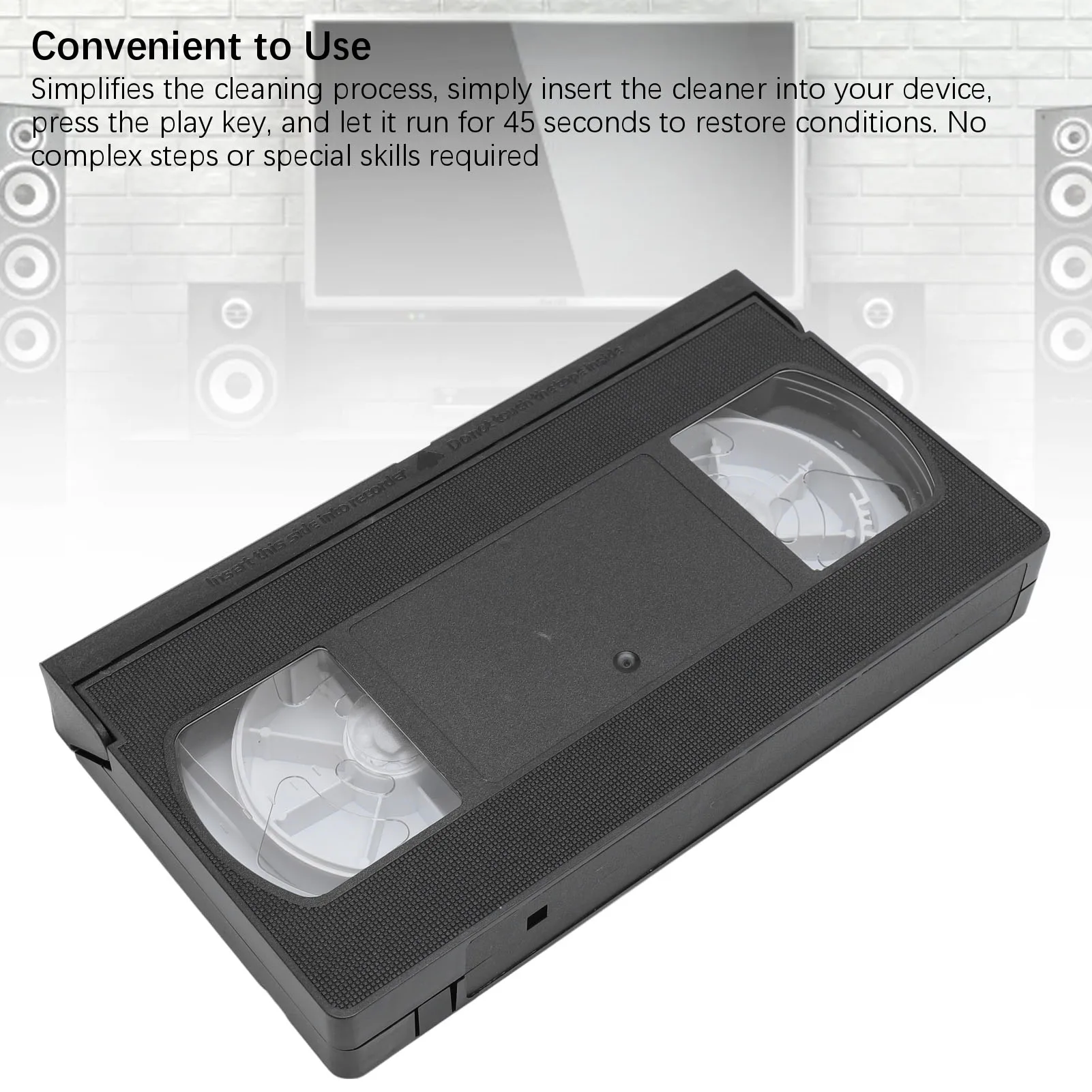VCR Head Cleaner VCR VHS Head Cleaner Reusable Video Player Head Cleaning Tool Dry Technology No Fluid Required VHS Head Cleaner