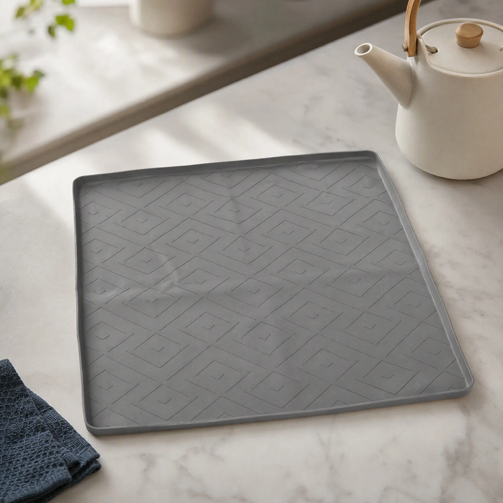 Mini Fridge Silicone Mat 20x20x0.2 Spill Proof Non Slip Drip Tray for Refrigerator Washing Machine Floor Protection