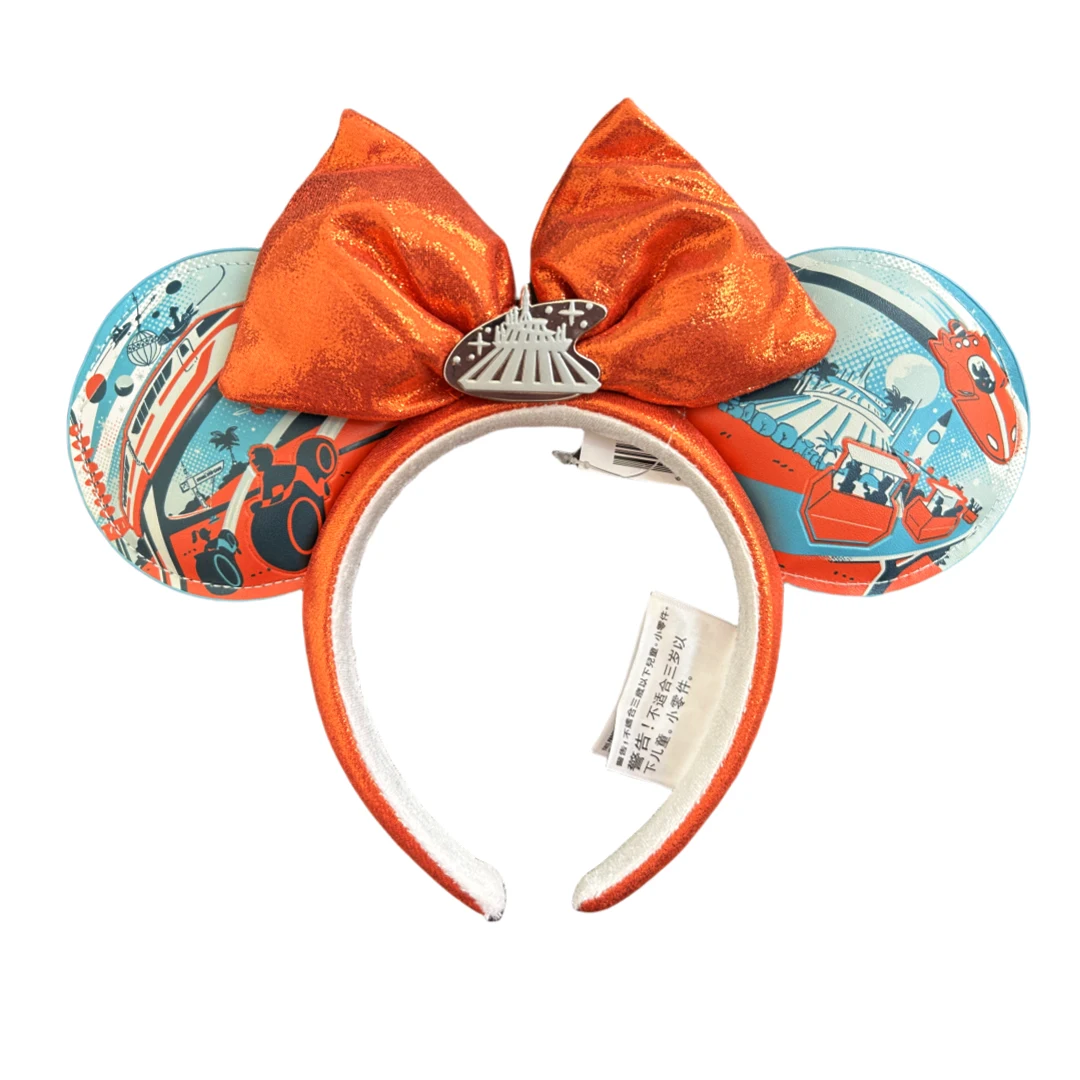 2025 Disney Mickey Mouse Headband Disneyland New Speed Silver Nimbus PU Leather Headwear Children Girl Toys Decoration image 3
