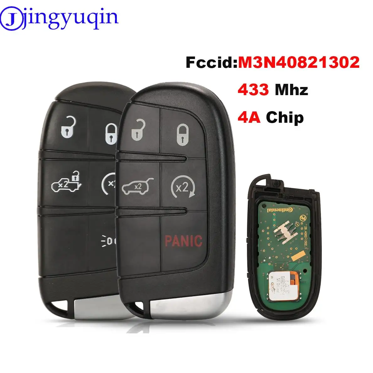 

jingyuqin Remote Key 433mhz 4A For DODGE / Chrysler / JEEP Grand Cherokee Proximity Comfort Keyless Go M3N-40821302 M3N40821302