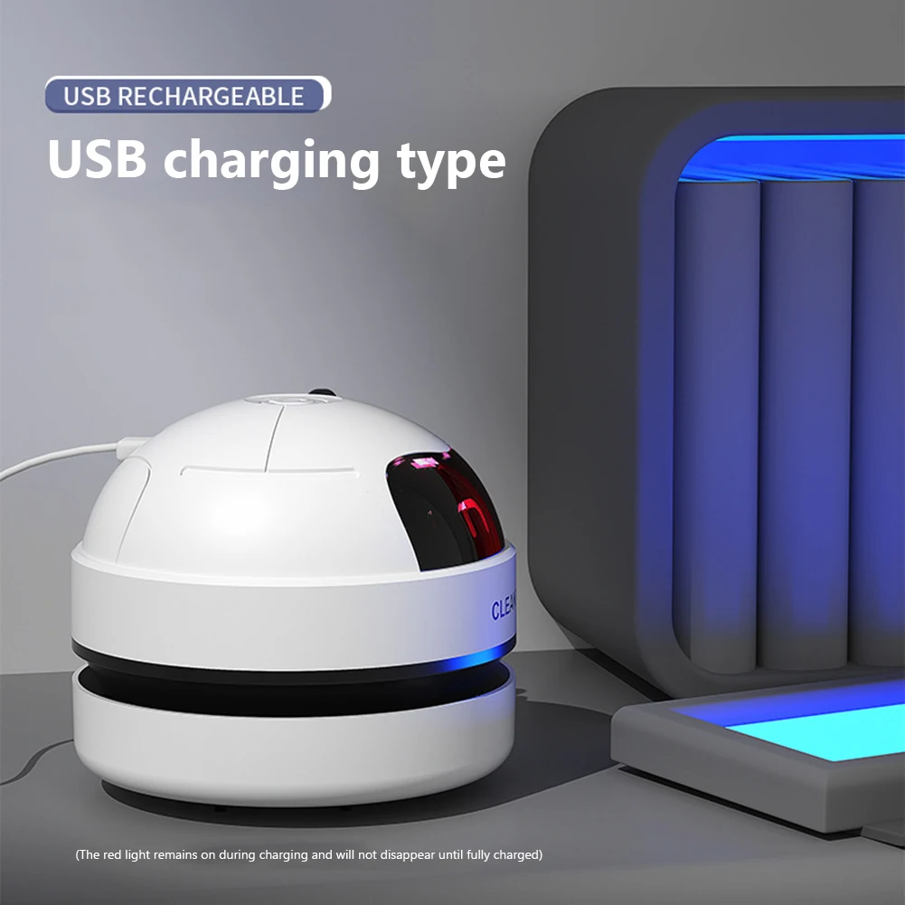 Aspirapolvere da scrivania con spazzola pulita aspirapolvere da tavolo Mini aspirapolvere USB ricaricabile da tavolo spazzatrice da tavolo rimozione
