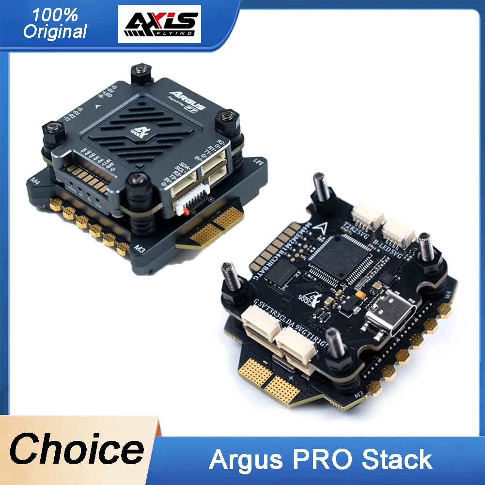 

AxisFlying Argus PRO Plug and Play STACK F722 Flight Controller 96K 55A / 65A BL32 4in1 ESC 3-6S 30X30mm for FPV Freestyle Drone