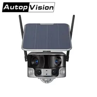 4G WIFI 8MP Y6  Solar Camera Outdoor HD Dual Lens 4X Solar Panel Human Detection PTZ Security Cam Color Night ip Camera