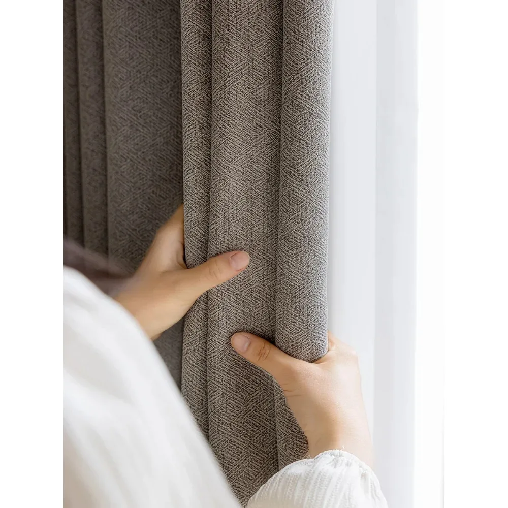 

Curtains for Living Dining Room Bedroom Customized New Mosaic Chenille Heat Insulation Thick High Shading Color Matching