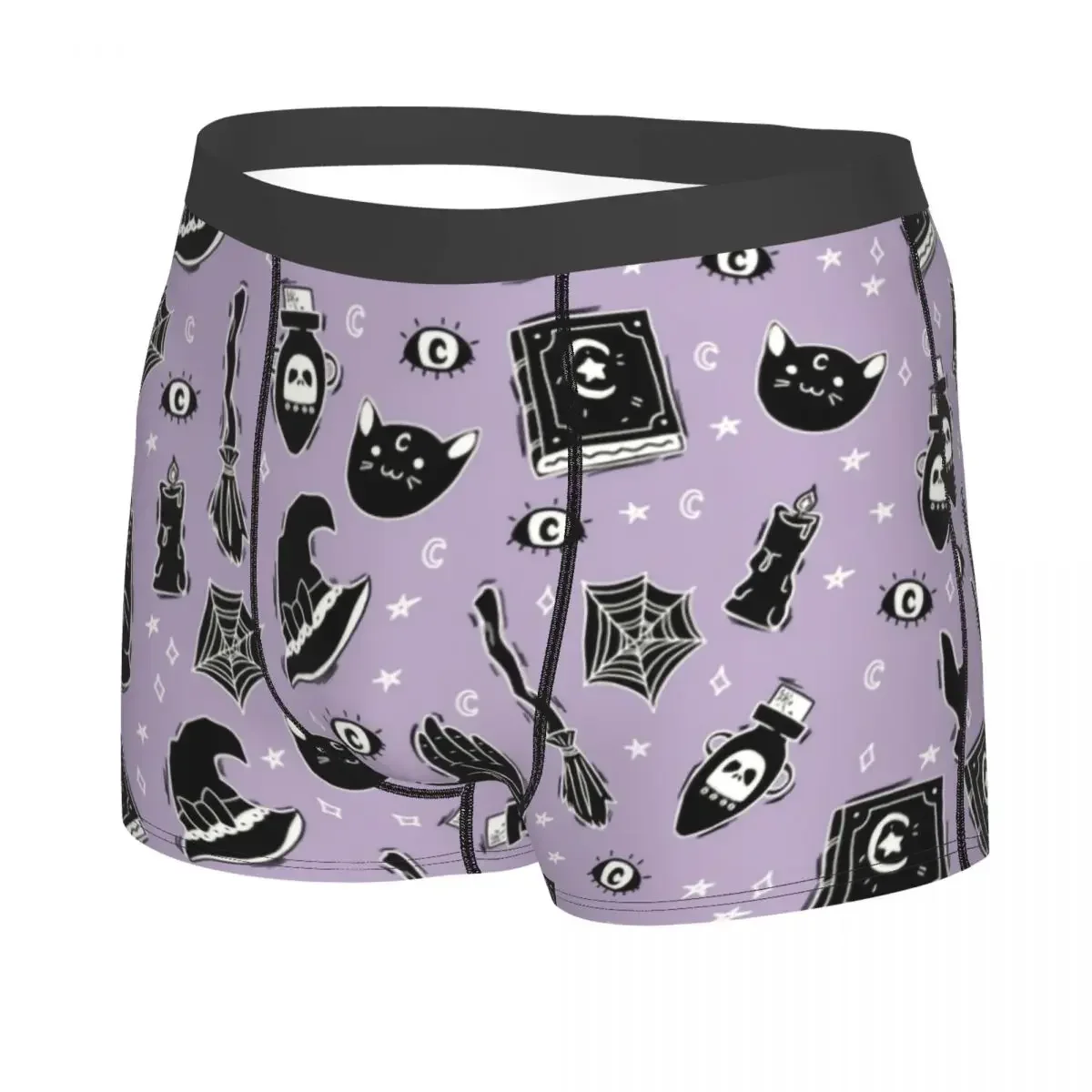 Custom Witchy On Pastel Underwear Men Stretch Halloween Witch Boxer Briefs Shorts Panties Soft Underpants For Homme