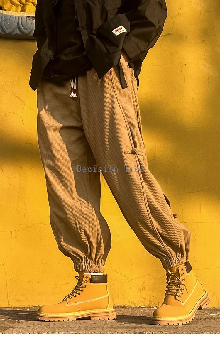 2025 chinese martial arts pants creative kungfu tapered bell-bottoms leisure loose comfortable daily wushu training trousers