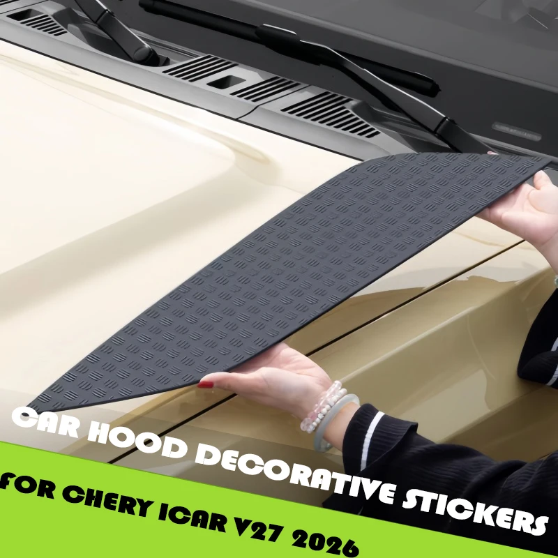 

Car Hood Decorative Stickers Fit for Chery ICAR V27 2026 Modified Dark Kit Hood Sticker Car Off-road Exterior Accessories