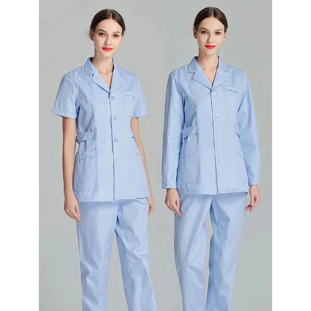 Uniformes d'infirmière à manches longues pour femmes, Blouse de laboratoire, Vêtements d'extérieur pour femmes, Vêtements médicaux, Vêtements de travail pour salon de beauté