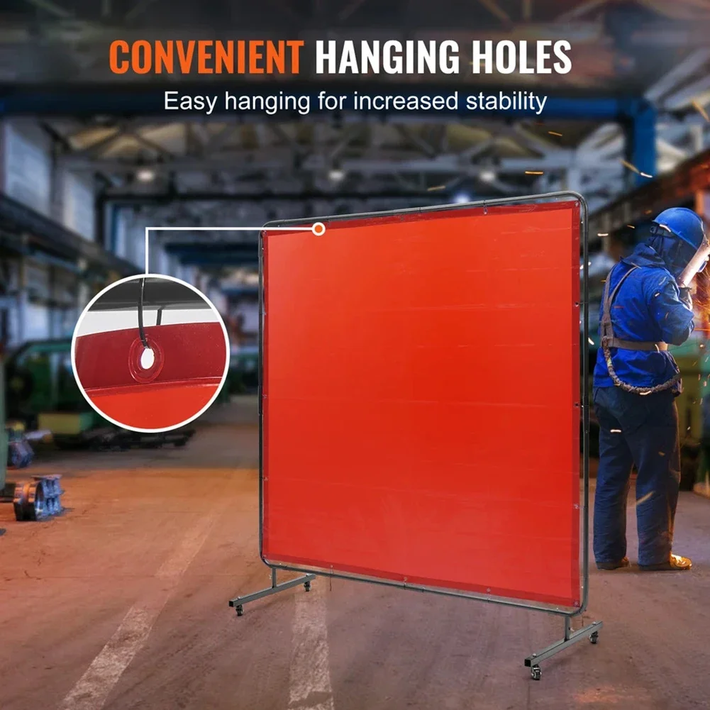 6'x6' Welding Curtain Screen Made of Flame Resistant Vinyl Hanging Screen for Welding Area Protection and Spark Containment