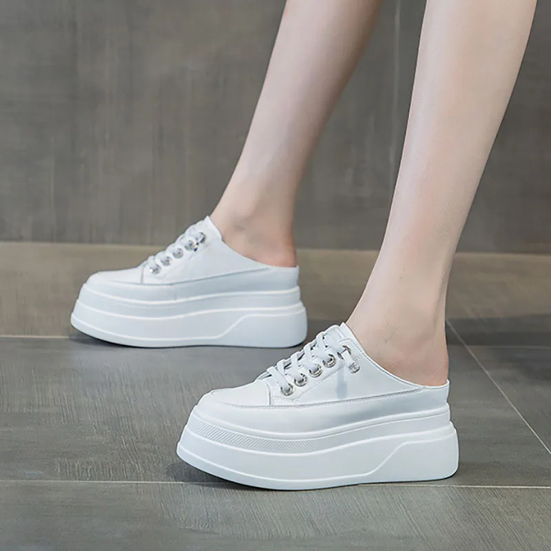 XMWRLW 2026 Primavera Verano zapatos de media altura para mujer, zapatos de plataforma informales para mujer, zapatillas blancas, zapatos de plataforma de verano