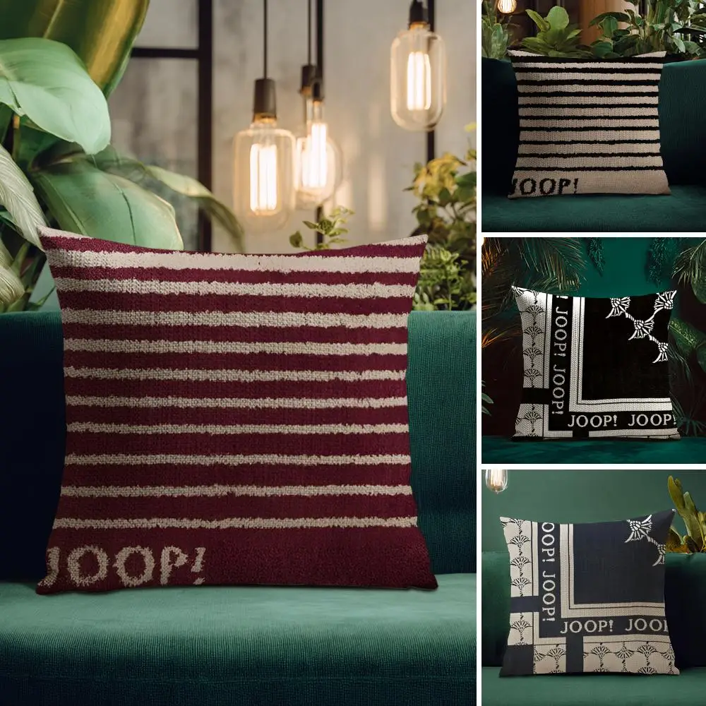 Fashion Luxury J-Joops Cool Pillow Case Natural Linen Organic Fabric Double-Sided Printing Breathable Perfect for Home Decor
