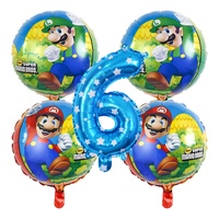 5pcs Mario Themed Party Red Yellow Blue Green Balloon Decoration Girls Kids Birthday Mario Balloon Party Supplies Children Gifts