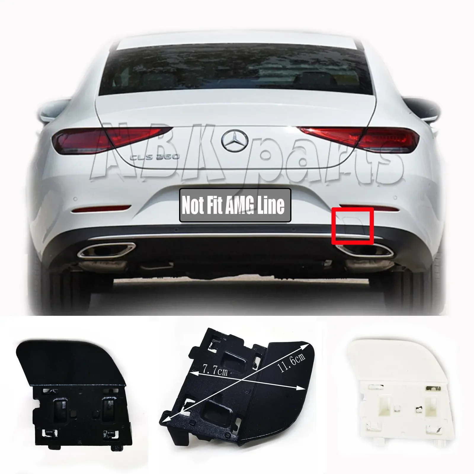 REAR TOW COVER Fit 18-23 Mercedes CLS W257 CLS220d CLS300d CLS350d CLS400d CLS200 CLS300 CLS350 CLS450 CLS50