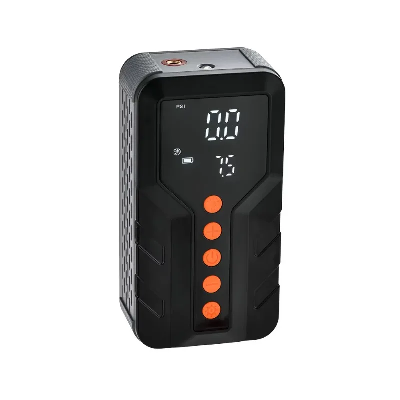 Portable 120W material car emergency starter 12 volt supercharger with inflation function, suitable for car battery and mobile