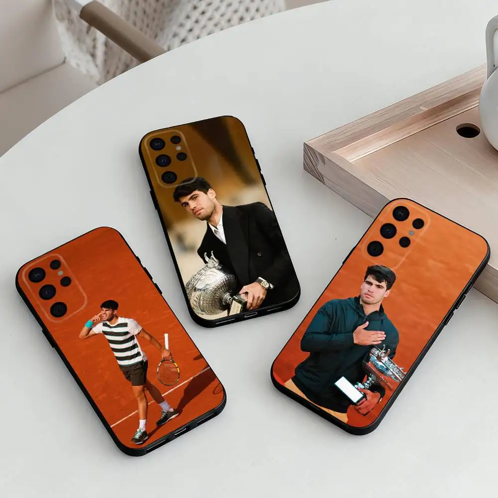 

Tennis C-Carlos Alcaraz G-Garfia Phone Case For Samsung S25,S24,S21,S22,S23,S30,Ultra,S20,Plus,Others Soft Black Cover
