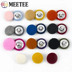 20 pezzi Meetee 15-38mm bottoni ricoperti di tessuto in lega bottoni rotondi in metallo per cappotto fibbia decorativa vestiti fai da te accessori per cucire